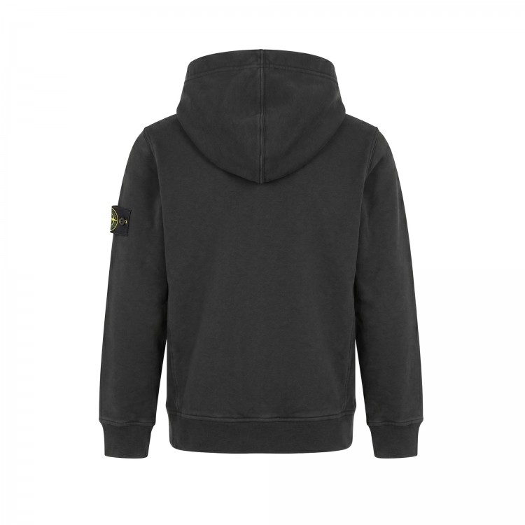 STONE ISLAND Felpa antracite con cappuccio bambini