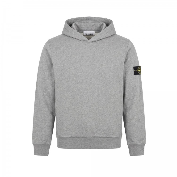 STONE ISLAND Felpa grigia con cappuccio bambini
