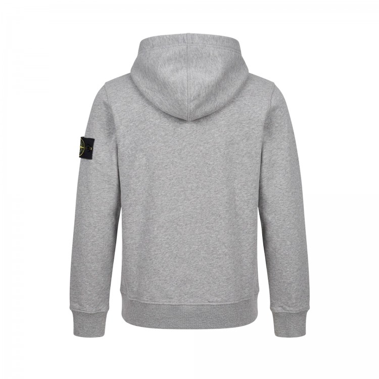 STONE ISLAND Felpa grigia con cappuccio bambini