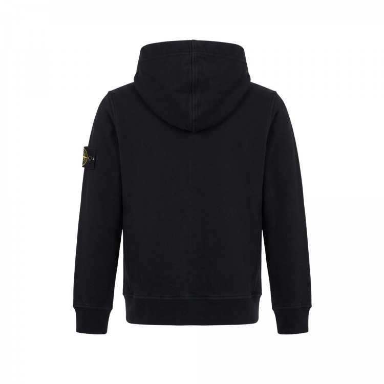 STONE ISLAND Felpa nera full-zip bambini