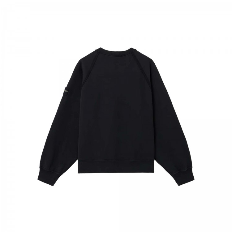 STONE ISLAND Felpa nera girocollo bambini