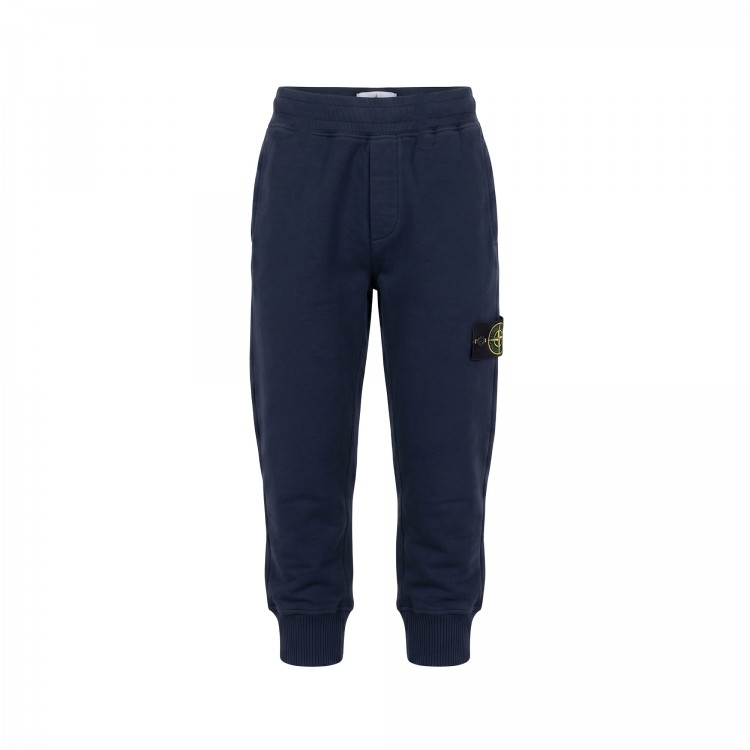 STONE ISLAND Pantaloni blu navy in felpa bambini