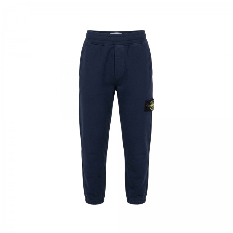 STONE ISLAND Pantaloni blu navy in felpa bambini