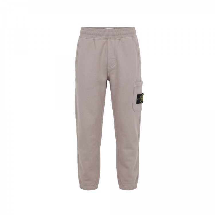 STONE ISLAND Pantaloni grigio polvere in felpa bambini