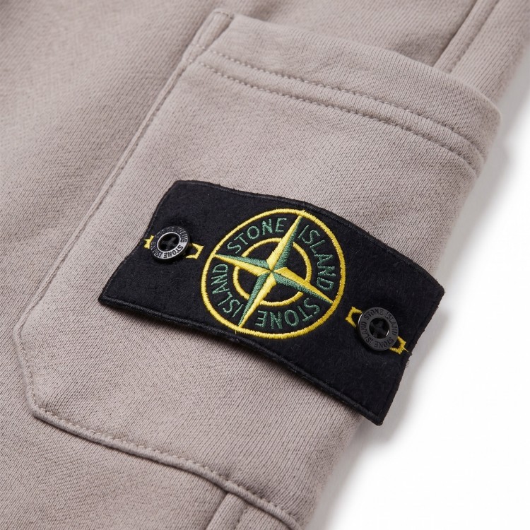 STONE ISLAND Pantaloni grigio polvere in felpa bambini