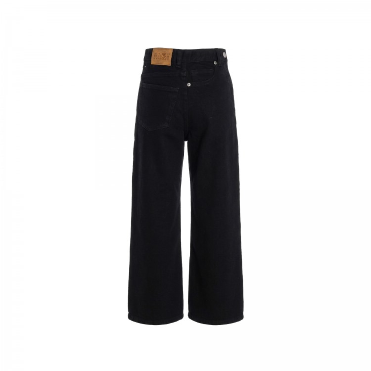 MM6 Jeans nero wide leg bambina