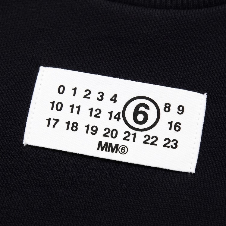 MM6 Felpa nera con patch logo bambina