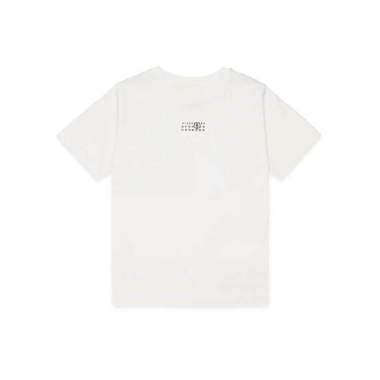 MM6 T-shirt panna con patch logo bambina