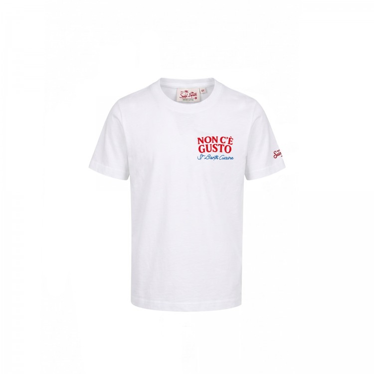 SAINT BARTH T-shirt bianca "Non c'è gusto" bambino