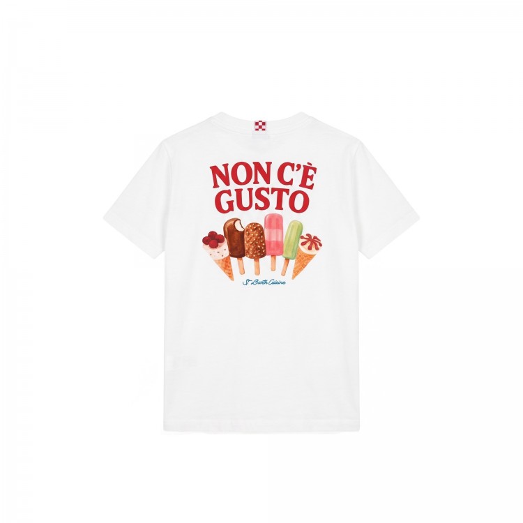 SAINT BARTH T-shirt bianca "Non c'è gusto" bambino