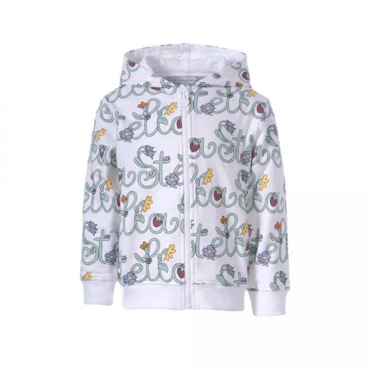 STELLA McCARTNEY Felpa bianca logo multicolor bambina