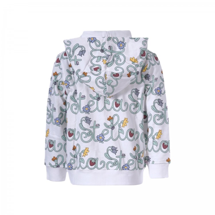 STELLA McCARTNEY Felpa bianca logo multicolor bambina