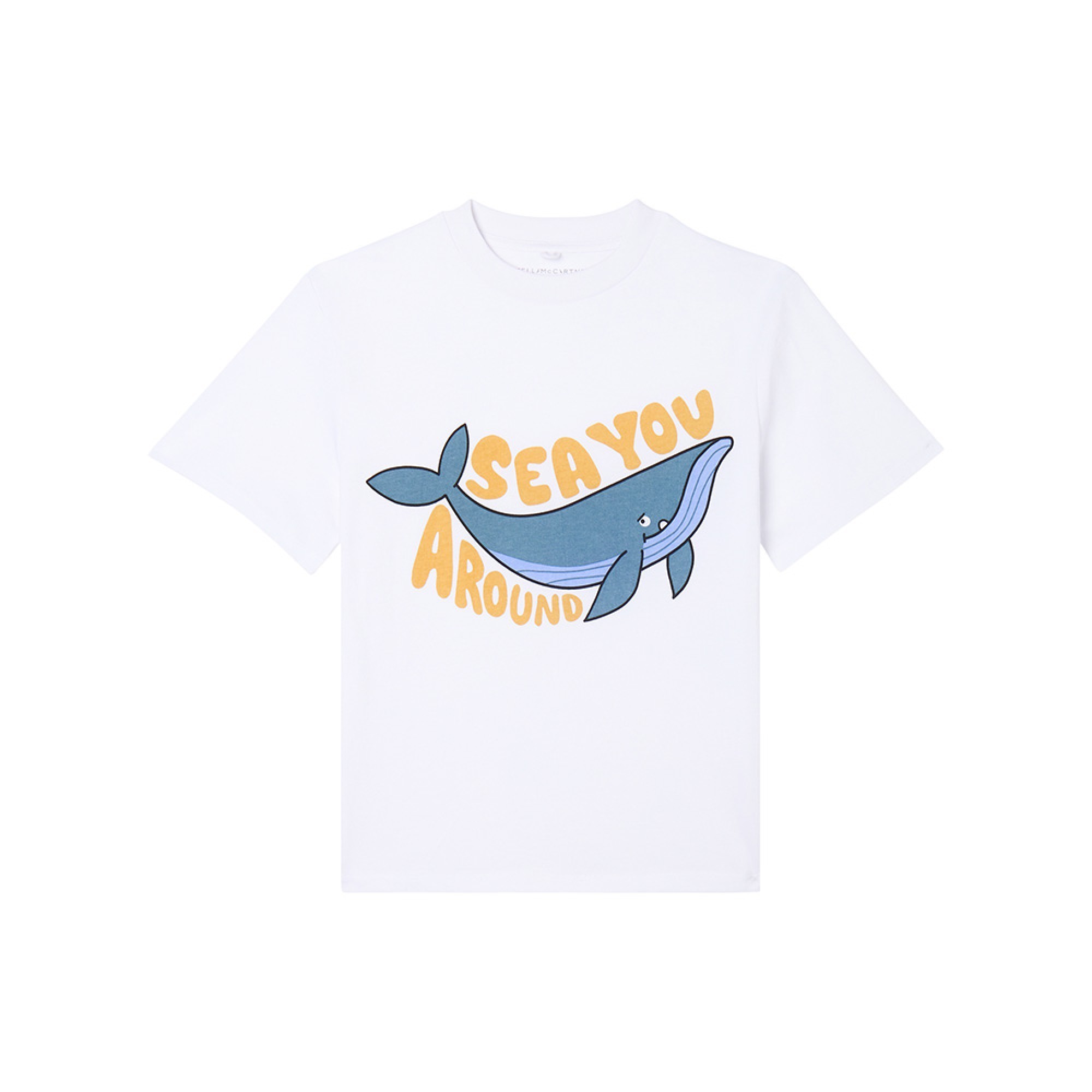 STELLA McCARTNEY T-shirt bianca con balena bambino
