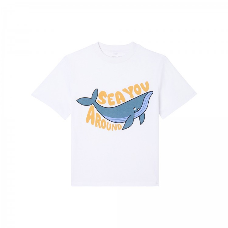 STELLA McCARTNEY T-shirt bianca con balena bambino