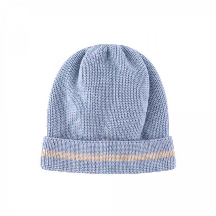 MARLU' Cappellino celeste in filato neonato