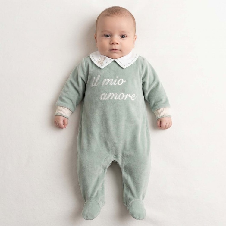 MARLU' Tutina salvia "il mio amore" neonato