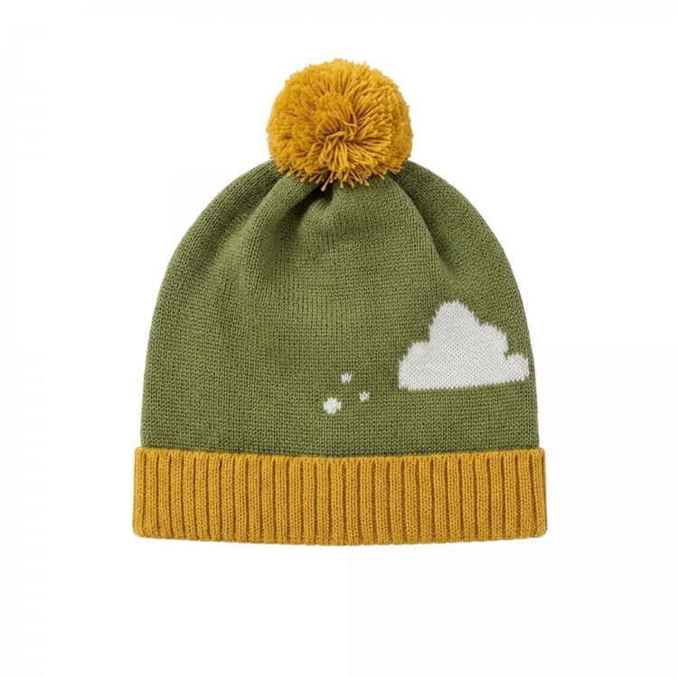 MARLU' Cappellino verde con pompon neonato