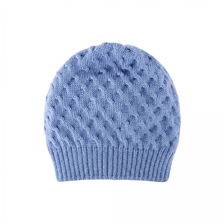 MARLU' Cappellino celeste in filato neonato