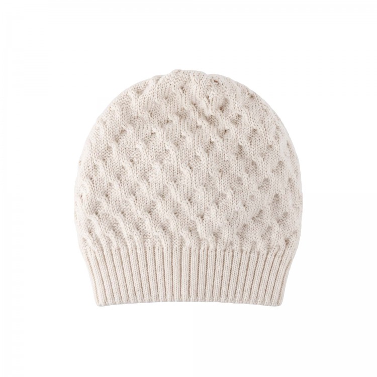 MARLU' Cappellino bianco in filato neonati