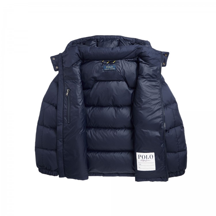 RALPH LAUREN Giubbotto blu navy in piuma bambini