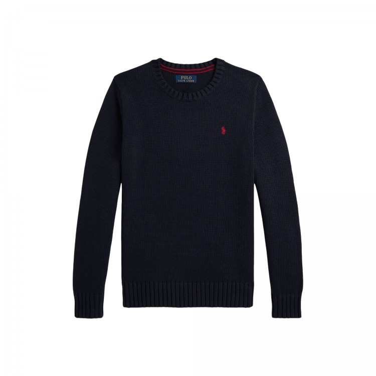RALPH LAUREN Maglia navy a maglia grossa bambini