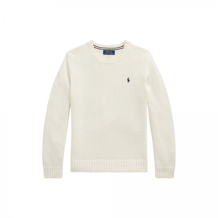 RALPH LAUREN Maglia panna a maglia grossa bambini