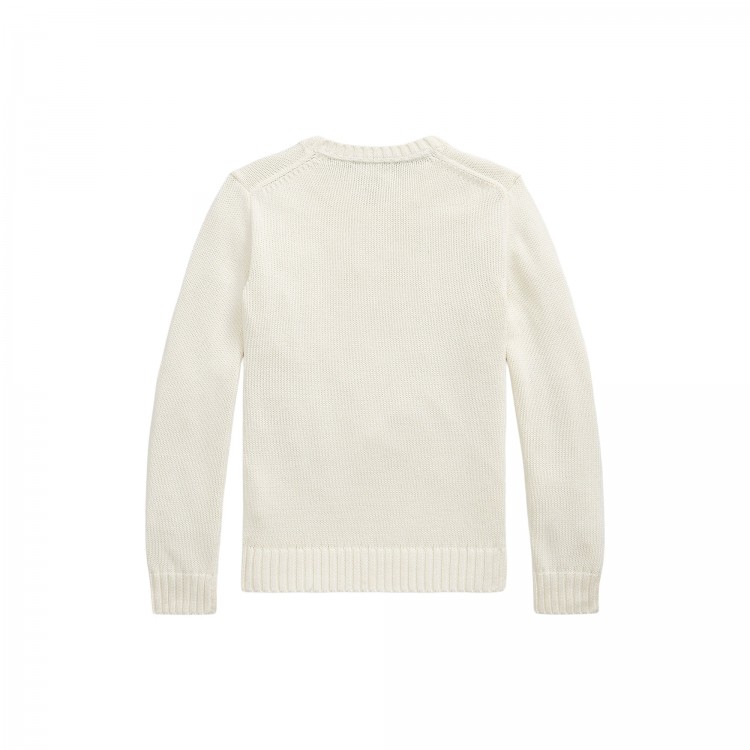RALPH LAUREN Maglia panna a maglia grossa bambini