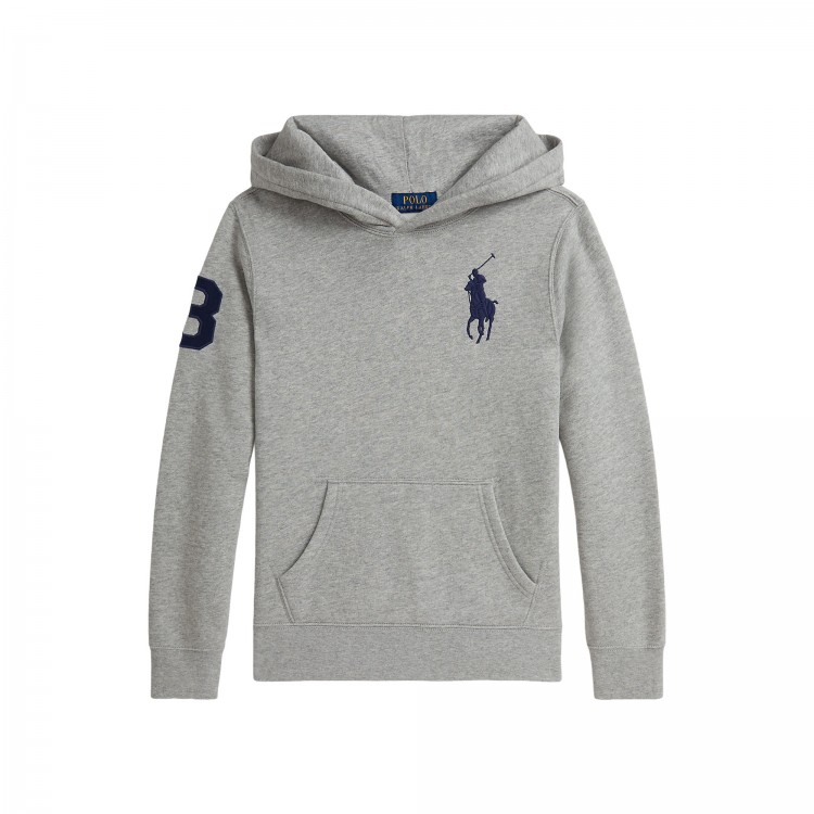 RALPH LAUREN Felpa grigia Big Pony bambini