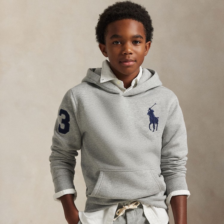 RALPH LAUREN Felpa grigia Big Pony bambini