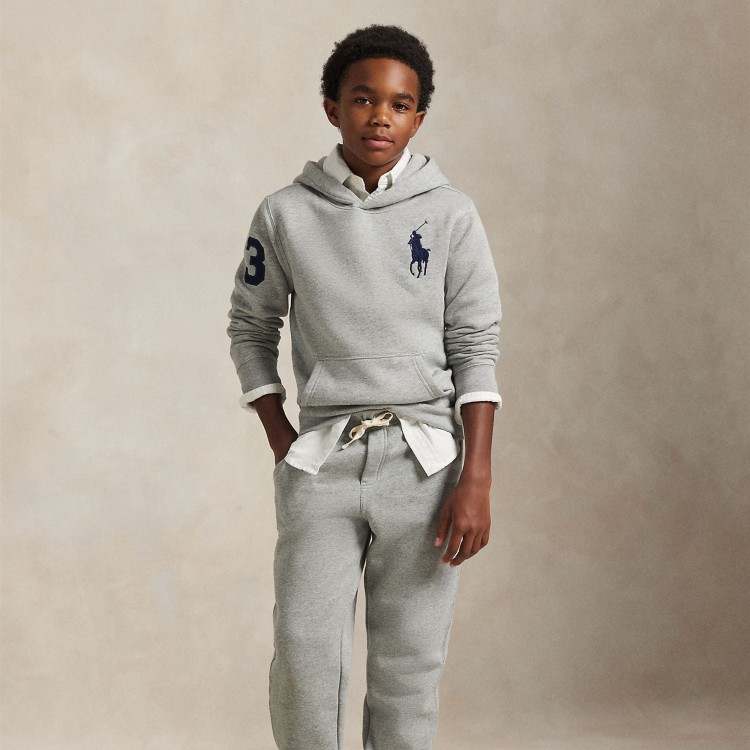 RALPH LAUREN Felpa grigia Big Pony bambini