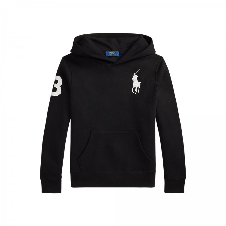 RALPH LAUREN Felpa nera Big Pony bambini