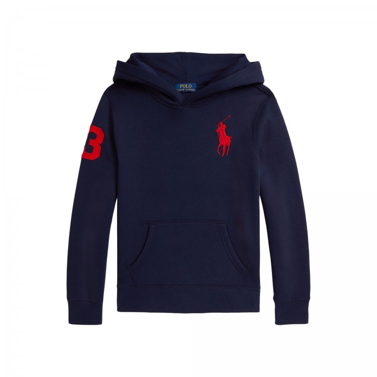 RALPH LAUREN Felpa blu navy Big Pony bambini