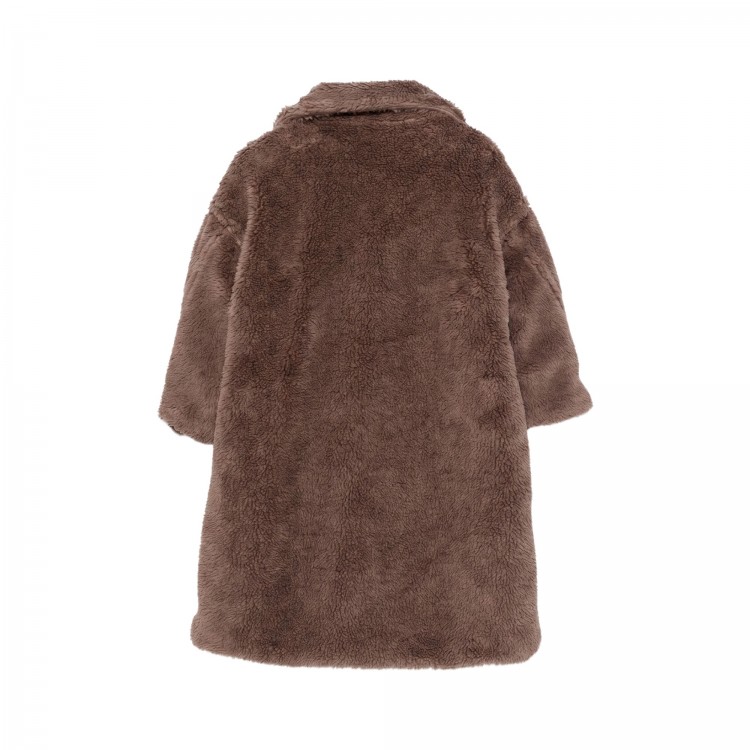 DOUDOU Cappotto doppiopetto teddy marrone bambina