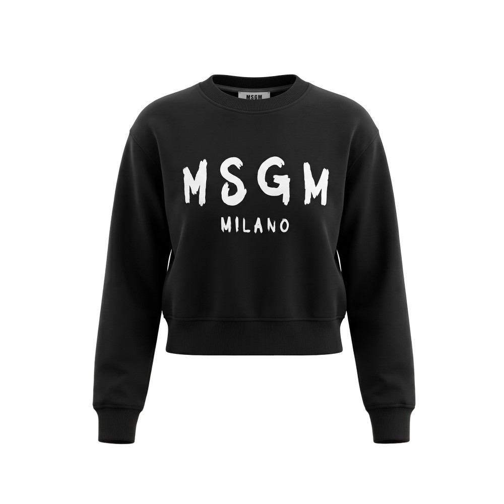 MSGM Felpa nera girocollo...