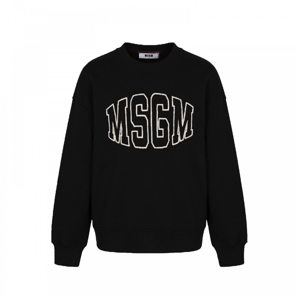 MSGM MSGM Felpa nera logata...