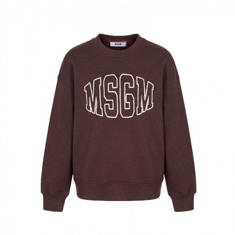 MSGM MSGM Felpa caffè logata girocollo bambini