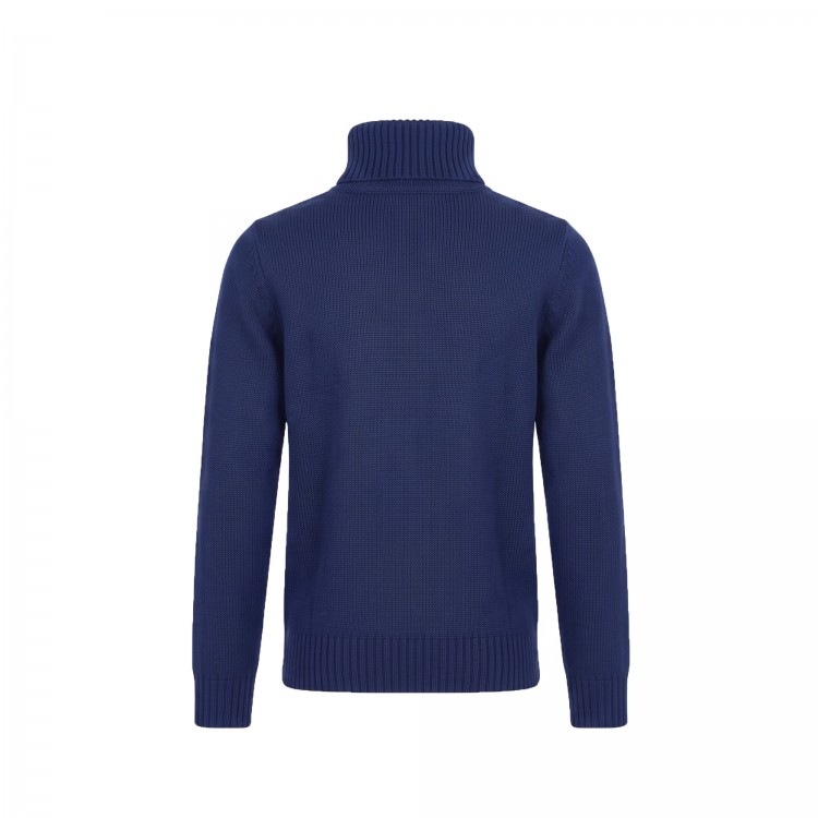 STONE ISLAND Maglia blu a collo alto in lana bambini