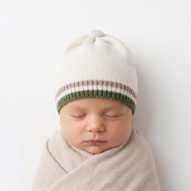 MARLU' Cappellino bianco in filato neonato