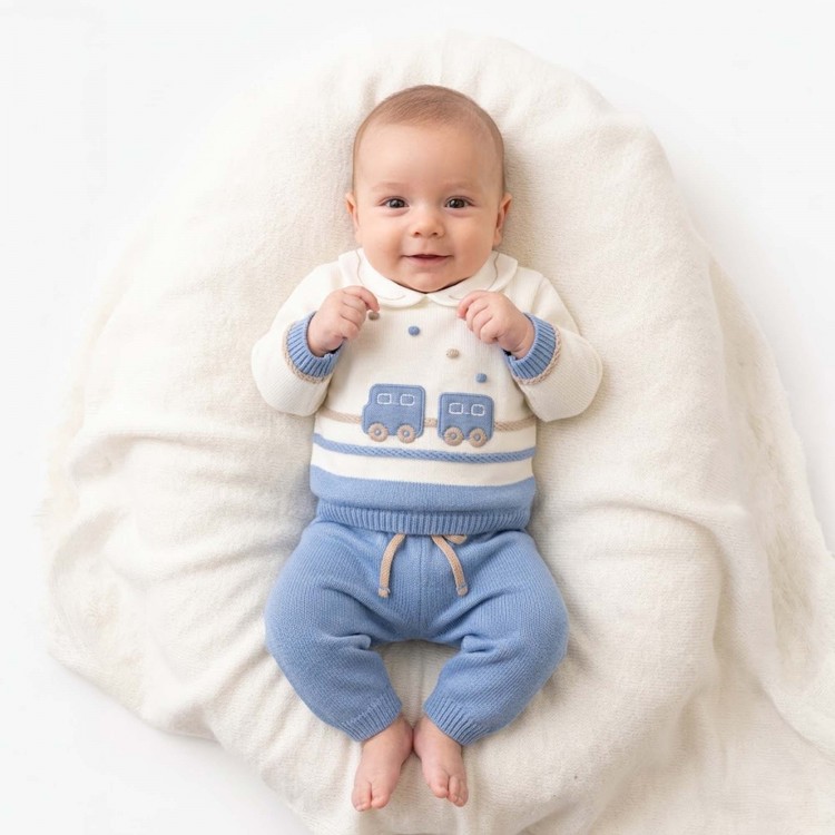 MARLU' Completo celeste trenini neonato