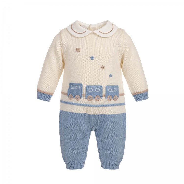 MARLU' Tutina celeste trenino neonato