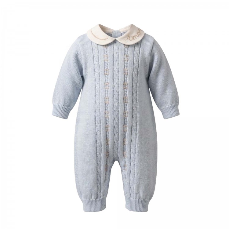 MARLU' Tutina celeste a trecce neonato