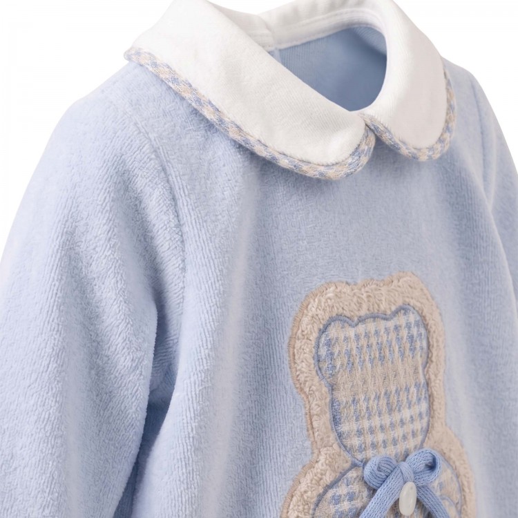 MARLU' Tutina celeste in ciniglia neonato