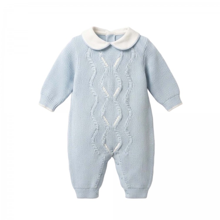 MARLU' Tutina celeste in filato neonato