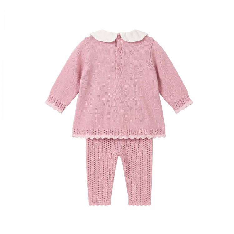 MARLU' Completo rosa con roselline neonata