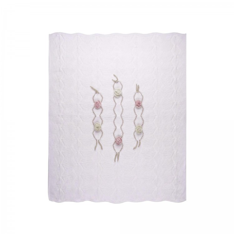 MARLU' Copertina bianca con rose neonata