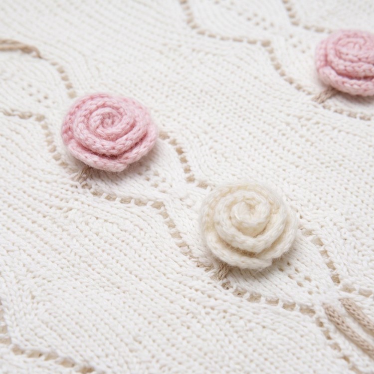 MARLU' Copertina bianca con rose neonata