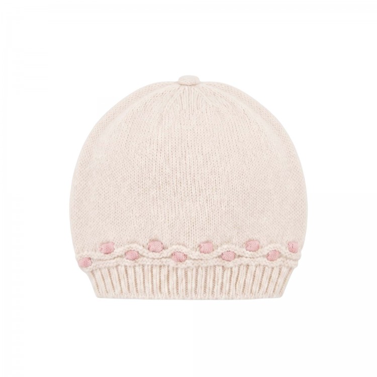 MARLU' Cappellino bianco in filato neonata