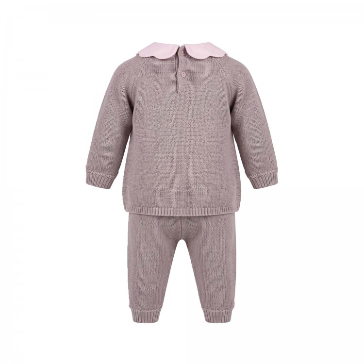 MARLU' Completo tortora e rosa neonata