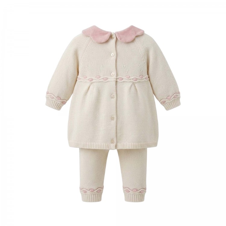 MARLU' Completo bianco e rosa neonata