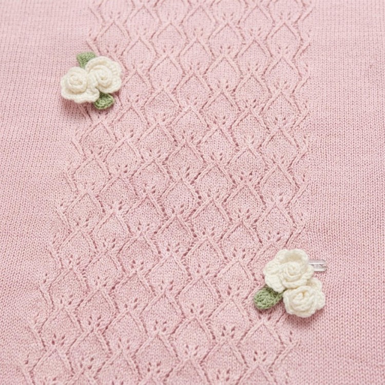 MARLU' Copertina rosa con fiori neonata